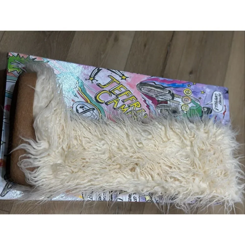 NWOT Jeffrey Campbell Fluffy OK Faux Fur Knee High Tall Shaggy Boots Women's 6.5